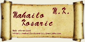 Mahailo Košarić vizit kartica